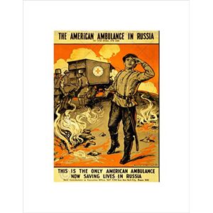 Wee Blue Coo Charity Ambulance Russia War WWI Soldier Fire Wall Art Print Wee Blue Coo Charity Ambulance Russia War WWI Soldier Fire Wall Art Print