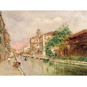 Artery8 Reyna Manescau Venetian Canal Under Rain Painting Premium Wall Art Canvas Print 18X24 Inch Artery8 Reyna Manescau Venetian Canal Under Rain Painting Premium Wall Art Canvas Print 18X24 Inch