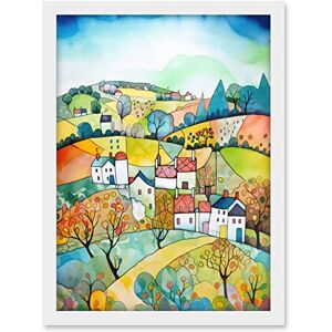 Artery8 English Country Rural Landscape Folk Art Watercolour Painting Artwork Framed A3 Wall Art Print Artery8 English Country Rural Landscape Folk Art Watercolour Painting Artwork Framed A3 Wall Art Print