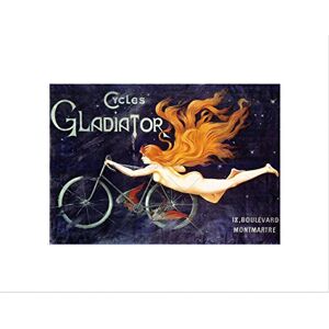 Wee Blue Coo Advert Bicycle Transport Gladiator Paris France Wall Art Print Wee Blue Coo Advert Bicycle Transport Gladiator Paris France Wall Art Print