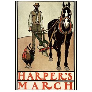 Wee Blue Coo Magazine Cover Harpers Horse Chicken Plow Wall Art Print Wee Blue Coo Magazine Cover Harpers Horse Chicken Plow Wall Art Print