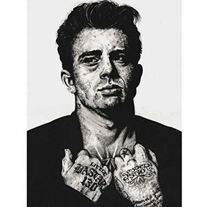 Wee Blue Coo James Dean Tattoo Inked Ikons Wayne Maguire Large Wall Art Poster Print Thick Paper 18X24 Inch Wee Blue Coo James Dean Tattoo Inked Ikons Wayne Maguire Large Wall Art Poster Print Thick Paper 18X24 Inch