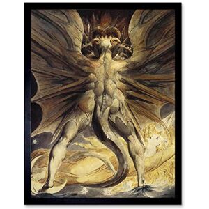Wee Blue Coo William Blake Red Dragon Woman Clothed Sun 1805 Old Painting Art Print Framed Poster Wall Decor 12X16 Inch Wee Blue Coo William Blake Red Dragon Woman Clothed Sun 1805 Old Painting Art Print Framed Poster Wall Decor 12X16 Inch