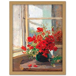 Artery8 Florian Bouquet Poppies Window Flowers Painting Artwork Framed Wall Art Print 18X24 Inch Artery8 Florian Bouquet Poppies Window Flowers Painting Artwork Framed Wall Art Print 18X24 Inch