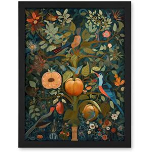 Artery8 Birds on Blooming Peach Tree in Modern Folk Art Artwork Framed Wall Art Print 18X24 Inch Artery8 Birds on Blooming Peach Tree in Modern Folk Art Artwork Framed Wall Art Print 18X24 Inch