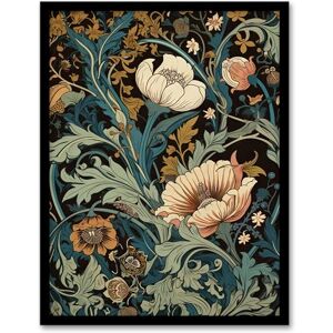 Artery8 Flowers And Leaves Modern Art Nouveau Painting Detail Pastel Colour Teal Blue Orange Pink Autumn Blooms Art Print Framed Poster Wall Decor 12x16 inch Artery8 Flowers And Leaves Modern Art Nouveau Painting Detail Pastel Colour Teal Blue Orange Pink Autumn Blooms Art Print Framed Poster Wall Decor 12x16 inch