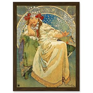 Wee Blue Coo Mucha Princess Hyacinth 1911 Ballet Prague Artwork Framed Wall Art Print A4 Wee Blue Coo Mucha Princess Hyacinth 1911 Ballet Prague Artwork Framed Wall Art Print A4