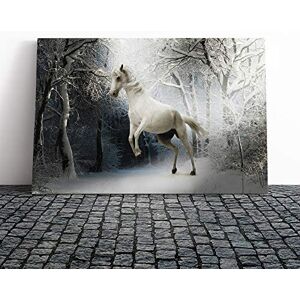 Big Box Art White Horse Snowy Forest Canvas Print Gallery Wrapped 30mm Frame Wall Art 24x16 inches Ready to Hang Modern Animals Picture Living Room Bedroom Lounge Office Big Box Art White Horse Snowy Forest Canvas Print Gallery Wrapped 30mm Frame Wall Art 24x16 inches Ready to Hang Modern Animals Picture Living Room Bedroom Lounge Office