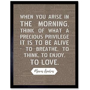 Artery8 Dictionary Inspiring Quote Marcus Aurelius Morning Precious Privilege Alive Art Print Framed Poster Wall Decor 12x16 inch Artery8 Dictionary Inspiring Quote Marcus Aurelius Morning Precious Privilege Alive Art Print Framed Poster Wall Decor 12x16 inch