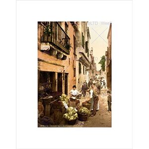 Wee Blue Coo VINTAGE STREET MARKET VENICE ITALY COLOUR TINT BLACK FRAMED ART PRINT B12X3539 Wee Blue Coo VINTAGE STREET MARKET VENICE ITALY COLOUR TINT BLACK FRAMED ART PRINT B12X3539