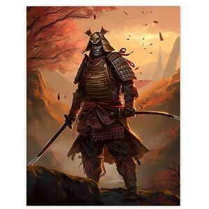 Artery8 Fierce Samurai Warrior Concept Painting Warrior in O-yoroi Armour Prepared for Battle at Sunrise in Autumn Forest Landscape Extra Large XL Wall Art Poster Print Artery8 Fierce Samurai Warrior Concept Painting Warrior in O-yoroi Armour Prepared for Battle at Sunrise in Autumn Forest Landscape Extra Large XL Wall Art Poster Print