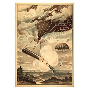 Wee Blue Coo Circus Ad Balloon Drop Stunt Parachute Hot Air UK Picture Wall Art Print Wee Blue Coo Circus Ad Balloon Drop Stunt Parachute Hot Air UK Picture Wall Art Print