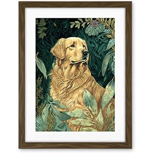 Artery8 Golden Retriever Dog in Nature Modern Watercolour Illustration Artwork Framed Wall Art Print 18X24 Inch Artery8 Golden Retriever Dog in Nature Modern Watercolour Illustration Artwork Framed Wall Art Print 18X24 Inch