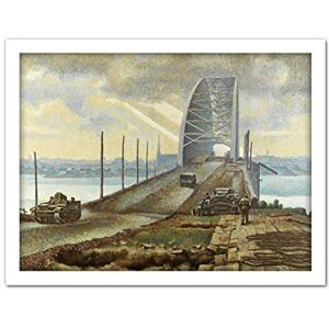 Fine Art Prints Colville Nijmegen Bridge Holland WWII War Painting Large Framed Art Print Poster Wall Decor 18x24 in Fine Art Prints Colville Nijmegen Bridge Holland WWII War Painting Large Framed Art Print Poster Wall Decor 18x24 in
