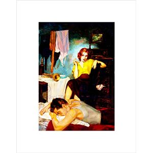 Wee Blue Coo Pulp Fiction Illustration Woman Snoozing Trumpeter Wall Art Print Wee Blue Coo Pulp Fiction Illustration Woman Snoozing Trumpeter Wall Art Print