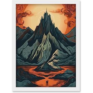 Artery8 Erebor The Lonely Mountain Landscape Illustration Artwork Framed Wall Art Print A4 Artery8 Erebor The Lonely Mountain Landscape Illustration Artwork Framed Wall Art Print A4