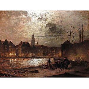 Wee Blue Coo Painting Landscape Urban Maritime Douzette Port People Art Print Poster Wall Decor 12X16 Inch Wee Blue Coo Painting Landscape Urban Maritime Douzette Port People Art Print Poster Wall Decor 12X16 Inch