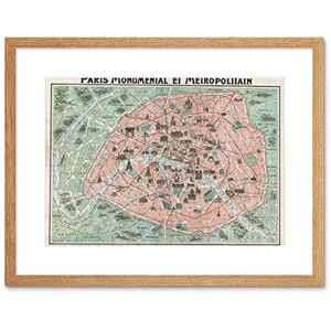 Wee Blue Coo Robelin Paris Monument Map French Artwork Framed Wall Art Print 12X16 Inch Wee Blue Coo Robelin Paris Monument Map French Artwork Framed Wall Art Print 12X16 Inch