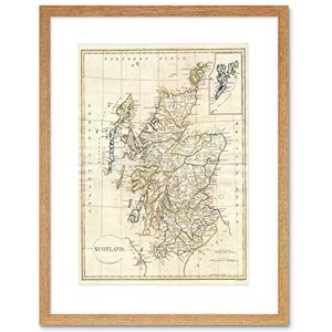 Wee Blue Coo 1799 Clement Cruttwell Map Scotland Vintage Framed Wall Art Print Wee Blue Coo 1799 Clement Cruttwell Map Scotland Vintage Framed Wall Art Print
