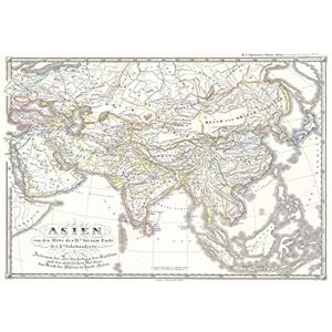 Wee Blue Coo Map 1855 Spruner Asia 9th 10th Centuries Vintage Wall Art Print Wee Blue Coo Map 1855 Spruner Asia 9th 10th Centuries Vintage Wall Art Print