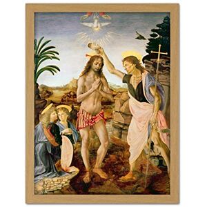Artery8 Verrocchio Da Vinci The Baptism Of Christ Painting Artwork Framed Wall Art Print 18X24 Inch Artery8 Verrocchio Da Vinci The Baptism Of Christ Painting Artwork Framed Wall Art Print 18X24 Inch