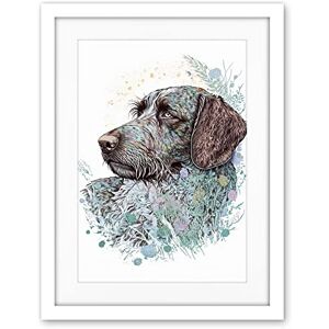 Artery8 German Wirehead Pointer Dog Nature Spirit Animal Modern Multicoloured Illustration Artwork Framed Wall Art Print 18X24 Inch Artery8 German Wirehead Pointer Dog Nature Spirit Animal Modern Multicoloured Illustration Artwork Framed Wall Art Print 18X24 Inch
