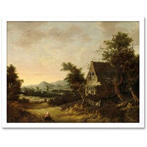 Artery8 Van Zwieten Hilly Landscape Cottage Peasant Painting Art Print Framed Poster Wall Decor 12x16 inch Artery8 Van Zwieten Hilly Landscape Cottage Peasant Painting Art Print Framed Poster Wall Decor 12x16 inch