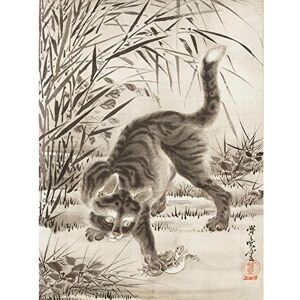 Fine Art Prints Kyosai Cat Catching Frog Japanese Painting Large Wall Art Poster Print Thick Paper 18X24 Inch Fine Art Prints Kyosai Cat Catching Frog Japanese Painting Large Wall Art Poster Print Thick Paper 18X24 Inch