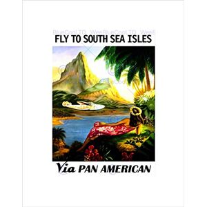 Wee Blue Coo TRAVEL SOUTH SEA ISLANDS TROPICAL MOUNTAIN PLANE FRAMED ART PRINT B12X7984 Wee Blue Coo TRAVEL SOUTH SEA ISLANDS TROPICAL MOUNTAIN PLANE FRAMED ART PRINT B12X7984