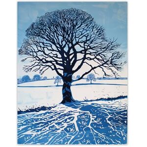 Artery8 Winter Oak Tree Silhouette Snow Field Landscape Living Room Extra Large XL Wall Art Poster Print Artery8 Winter Oak Tree Silhouette Snow Field Landscape Living Room Extra Large XL Wall Art Poster Print