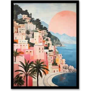 Wee Blue Coo Amalfi Sunrise Mediterranean Urban Landscape Oil Painting Pink Blue Green Coastal Cityscape Artwork Framed Wall Art Print 18X24 Inch Wee Blue Coo Amalfi Sunrise Mediterranean Urban Landscape Oil Painting Pink Blue Green Coastal Cityscape Artwork Framed Wall Art Print 18X24 Inch