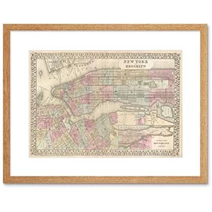 Wee Blue Coo Map Antique Mitchell New York City Framed Wall Art Print Wee Blue Coo Map Antique Mitchell New York City Framed Wall Art Print