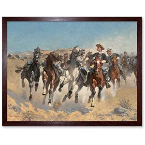 Artery8 Remington Dismounted Fourth Troopers Horses 1890 Painting Art Print Framed Poster Wall Decor 12x16 inch Artery8 Remington Dismounted Fourth Troopers Horses 1890 Painting Art Print Framed Poster Wall Decor 12x16 inch