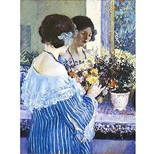 Fine Art Prints Frieseke Mädchen blau Arrangieren Blumen Gemälde abgeschnitten Kunstdruck Leinwand Premium Wanddekoration Poster Wandbild Fine Art Prints Frieseke Mädchen blau Arrangieren Blumen Gemälde abgeschnitten Kunstdruck Leinwand Premium Wanddekoration Poster Wandbild