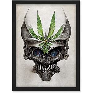 Doppelganger33 LTD Alien Skull With Marijuana Leaf Colour Pencil Illustration Artwork Framed A3 Wall Art Print Doppelganger33 LTD Alien Skull With Marijuana Leaf Colour Pencil Illustration Artwork Framed A3 Wall Art Print