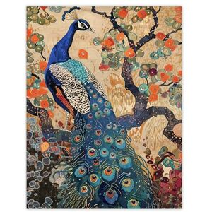 Artery8 Peacock in Tree with Wildflowers Artwork Detailed Living Room Large Wall Art Poster Print Thick Paper 18X24 Inch Artery8 Peacock in Tree with Wildflowers Artwork Detailed Living Room Large Wall Art Poster Print Thick Paper 18X24 Inch
