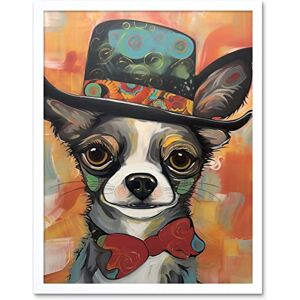 Artery8 - Chihuahua Top Hat Bowtie - 12x16 - Framed - Art Print Artery8 - Chihuahua Top Hat Bowtie - 12x16 - Framed - Art Print