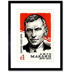 Wee Blue Coo Stamp USSR 4 Four Kopek John Maclean Red Clydeside Hero Framed Wall Art Print Wee Blue Coo Stamp USSR 4 Four Kopek John Maclean Red Clydeside Hero Framed Wall Art Print