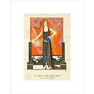 Wee Blue Coo Vintage Lady Deco Nouveau Woman Bird Wall Art Print Wee Blue Coo Vintage Lady Deco Nouveau Woman Bird Wall Art Print