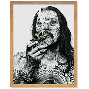 Wee Blue Coo Danny Trejo Tattoo Inked Ikons Wayne Maguire Art Print Framed Poster Wall Decor 12x16 inch Wee Blue Coo Danny Trejo Tattoo Inked Ikons Wayne Maguire Art Print Framed Poster Wall Decor 12x16 inch