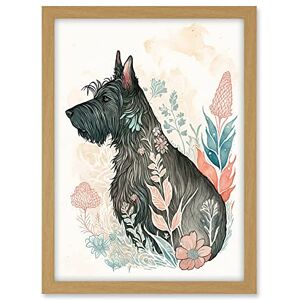 Artery8 Scottish Terrier Dog in Flower Field Bright Modern Multicoloured Watercolour Illustration Artwork Framed A3 Wall Art Print Artery8 Scottish Terrier Dog in Flower Field Bright Modern Multicoloured Watercolour Illustration Artwork Framed A3 Wall Art Print
