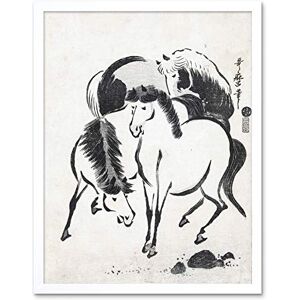 Artery8 Kitagawa Utamaro Three Horses Japanese Drawing Art Print Framed Poster Wall Decor 12x16 inch Artery8 Kitagawa Utamaro Three Horses Japanese Drawing Art Print Framed Poster Wall Decor 12x16 inch