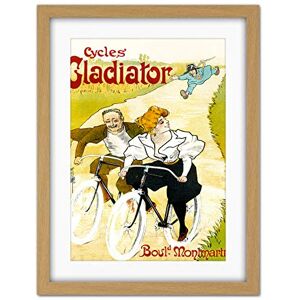 Wee Blue Coo Gladiator Bicycles Paris France Sky Woman Artwork Framed Wall Art Print 18X24 Inch Wee Blue Coo Gladiator Bicycles Paris France Sky Woman Artwork Framed Wall Art Print 18X24 Inch