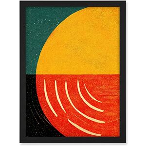 Wee Blue Coo Simple Bold Abstract Modern Painting Teal Mustard Coral Black Artwork Framed A3 Wall Art Print Wee Blue Coo Simple Bold Abstract Modern Painting Teal Mustard Coral Black Artwork Framed A3 Wall Art Print