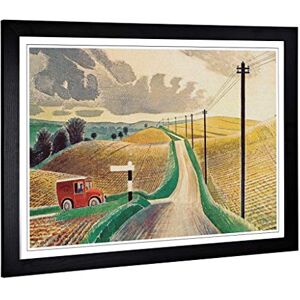 Big Box Art Framed Print of Eric Ravilious The White Horses of Wiltshire Design Wall Art Picture Home Decor for Kitchen, Living Room, Bedroom, Hallway, Black, A2 / 24.5x18 Inch / 62x45cm Big Box Art Framed Print of Eric Ravilious The White Horses of Wiltshire Design Wall Art Picture Home Decor for Kitchen, Living Room, Bedroom, Hallway, Black, A2 / 24.5x18 Inch / 62x45cm