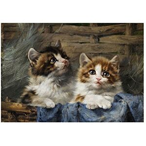 Wee Blue Coo Painting Interior Study Animals Adam Two Kittens Basket Wall Art Print Wee Blue Coo Painting Interior Study Animals Adam Two Kittens Basket Wall Art Print