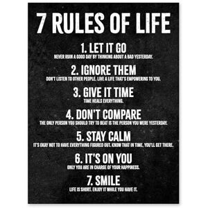 Home Office 7 Rules of Life Motivational Poster - Unframed Wall Art for Home, Office, Classroom Home Office 7 Rules of Life Motivational Poster - Unframed Wall Art for Home, Office, Classroom