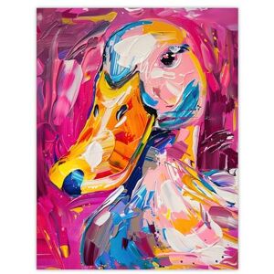 Artery8 Aylesbury Duck Portrait Hot Pink Acrylic Painting Living Room Extra Large XL Wall Art Poster Print Artery8 Aylesbury Duck Portrait Hot Pink Acrylic Painting Living Room Extra Large XL Wall Art Poster Print