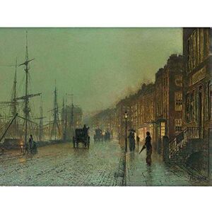 Wee Blue Coo John Atkinson Grimshaw Glasgow Docks 1881 Old Master Painting Art Print Poster Wall Decor 12X16 Inch Wee Blue Coo John Atkinson Grimshaw Glasgow Docks 1881 Old Master Painting Art Print Poster Wall Decor 12X16 Inch
