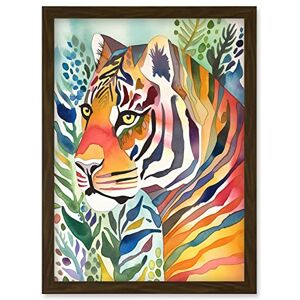 Artery8 - The Hidden Tiger - Brown - A4 - Wall Art Artery8 - The Hidden Tiger - Brown - A4 - Wall Art